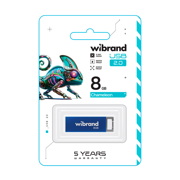 Флешка Wibrand 8GB Chameleon USB 2.0 Blue (WI2.0/CH8U6U)