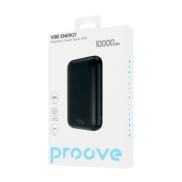 Зовнішній акумулятор Proove Vibe Energy 20W 10000mAh Black