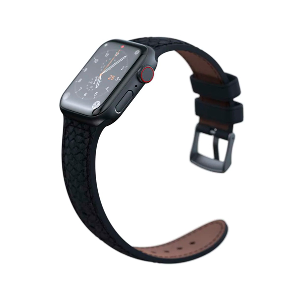 Ремінець Njord Salmon Leather Strap Dark Grey для Apple Watch 45mm/44mm (SL14120)