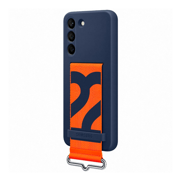 Чехол накладка Samsung S901 Galaxy S22 Silicone Cover with Strap Navy (EF-GS901TNEGRU)