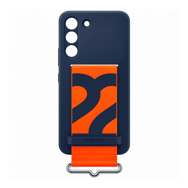 Чехол накладка Samsung S901 Galaxy S22 Silicone Cover with Strap Navy (EF-GS901TNEGRU)