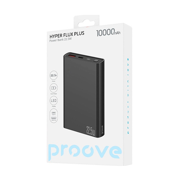 Внешний аккумулятор Proove Hyper Flux Plus 10000mAh 22.5W Black (PBF122120001)