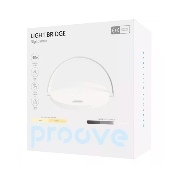 Бездротовий зарядний пристрій - нічник Proove Light Bridge White