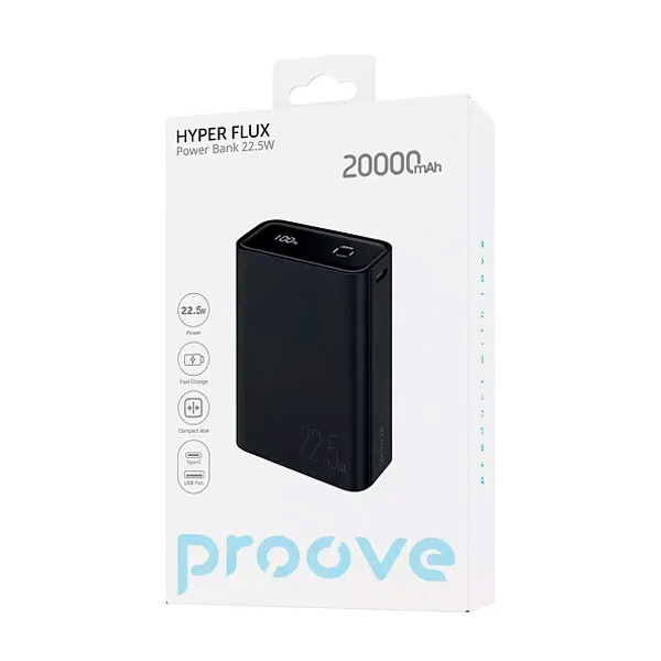 Зовнішній акумулятор Proove Hyper Flux 20000mAh 22.5W Black