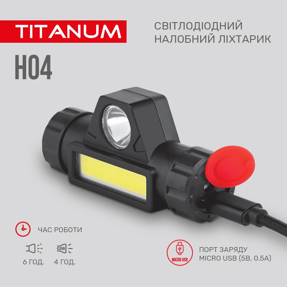 Налобний фонарик TITANUM TLF-H04