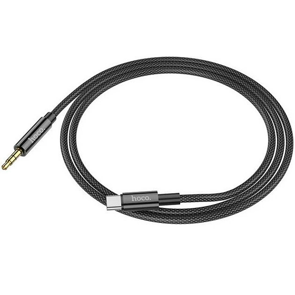 Аудіо кабель 3.5 мм - Type-C Hoco UPA19 1M Black