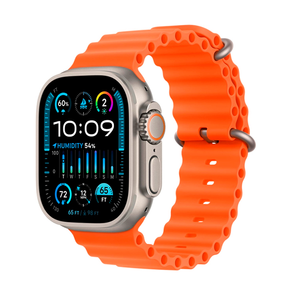 Смарт-годинник Apple Watch Ultra 2 Cellular 49mm Titanium/Orange Ocean Band (MREH3) українська версія