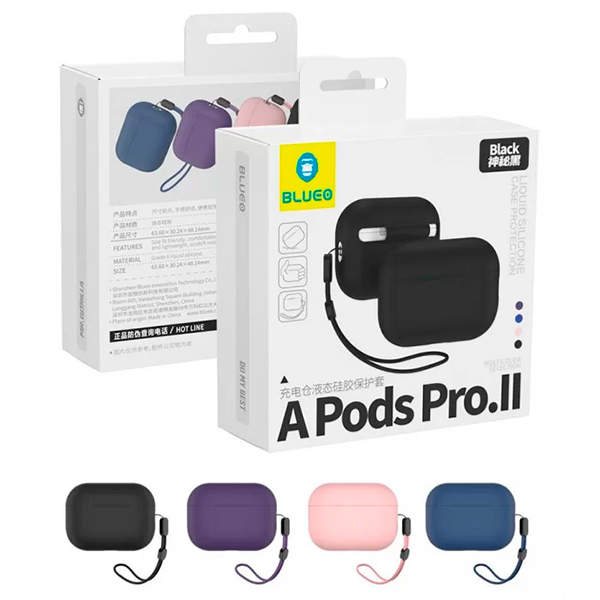 Футляр для наушников AirPods Pro 2 Blueo Liquid Silicone Case Purple