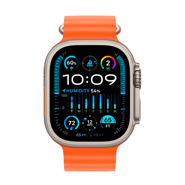 Смарт-годинник Apple Watch Ultra 2 Cellular 49mm Titanium/Orange Ocean Band (MREH3)