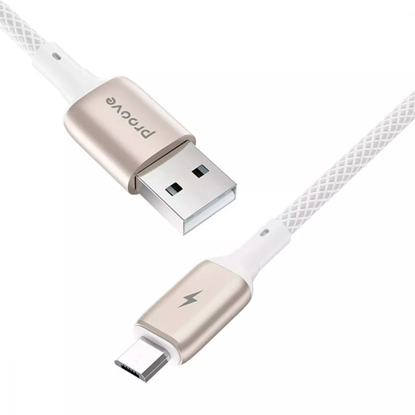 Кабель Proove Dense Metal Micro USB 2.4A 1m White
