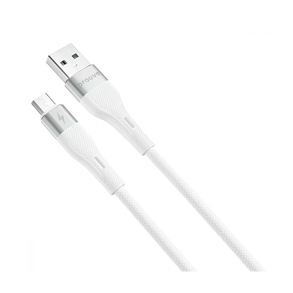 Кабель Proove Light Silicone Micro USB 2.4A 1m White