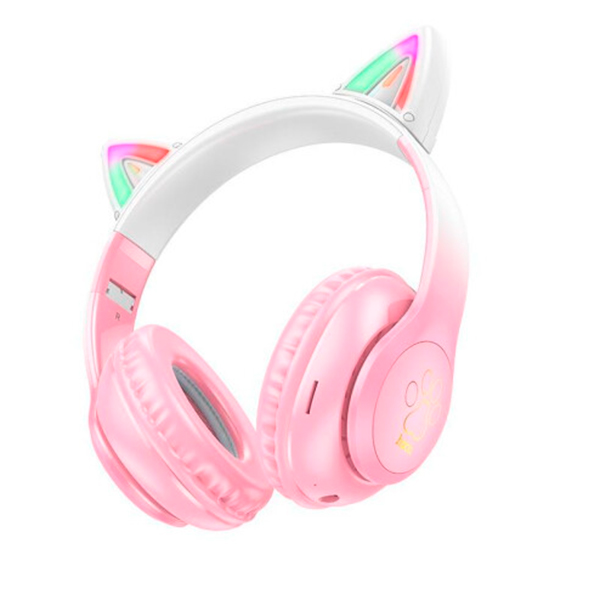 Bluetooth Навушники Hoco W42 Cat ear kids Pink