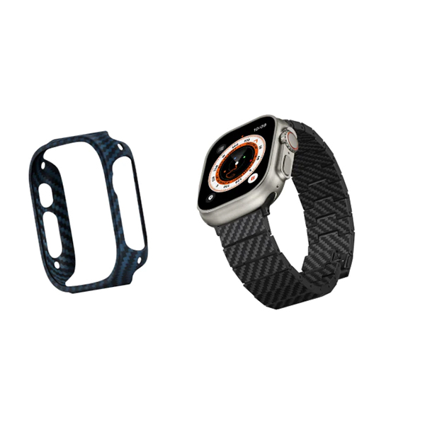 Ремешок Pitaka Carbon Fiber Watch Band Modern Black/Grey for Apple Watch 49/45/44mm (AWB2307)
