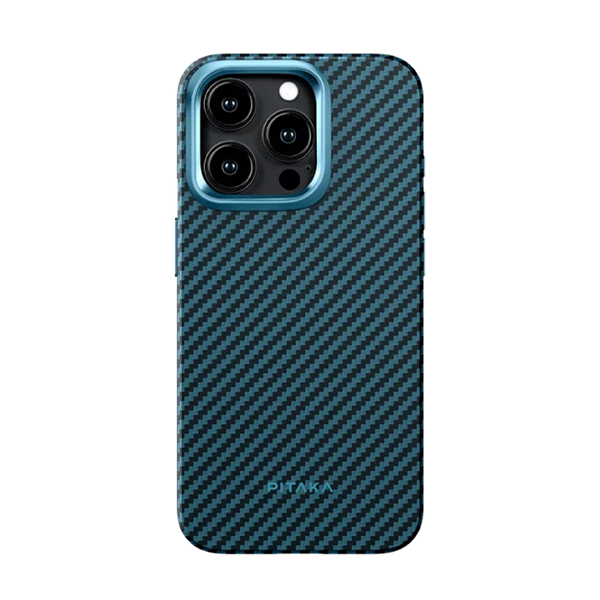 Чехол Pitaka iPhone 15 Pro Case with MagSafe Black/Blue (KI1508PPA)