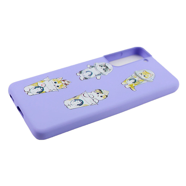 Чехол Original Soft Touch Case for Samsung S21/G991 Violet Kitty