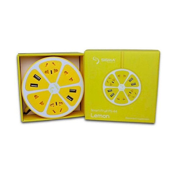 Сетевой фильтр-удлинитель Sigma mobile Smart Fruit PS-44 Lemon