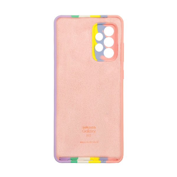 Чехол Silicone Cover Full Rainbow для Samsung A72-2021/A725 Pink/Lilac with Camera Lens