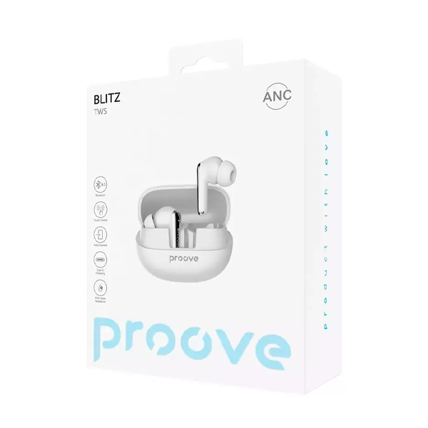 Bluetooth Навушники Proove Blitz TWS with ANC White