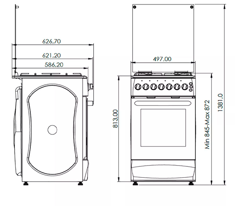 Плита газова G4F5600W 50см. біла (GRUNHELM)