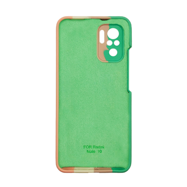 Чехол Silicone Cover Full Rainbow для Xiaomi Redmi Note10 Green/Pink with Camera Lens