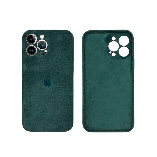 Чохол Alcantara для Apple iPhone 13 Pro with Camera Lens Pine Green