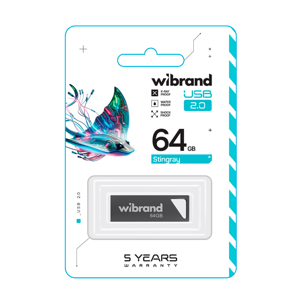 Флешка Wibrand 64GB Stingray USB 2.0 Grey (WI2.0/ST64U5G)