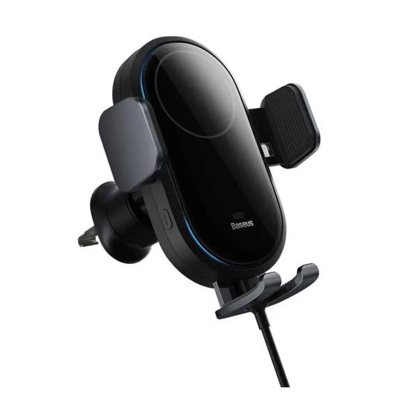 Автодержатель для телефона Baseus Light Chaser Wireless Charging Electric Car Mount Black (C40355900121-00)