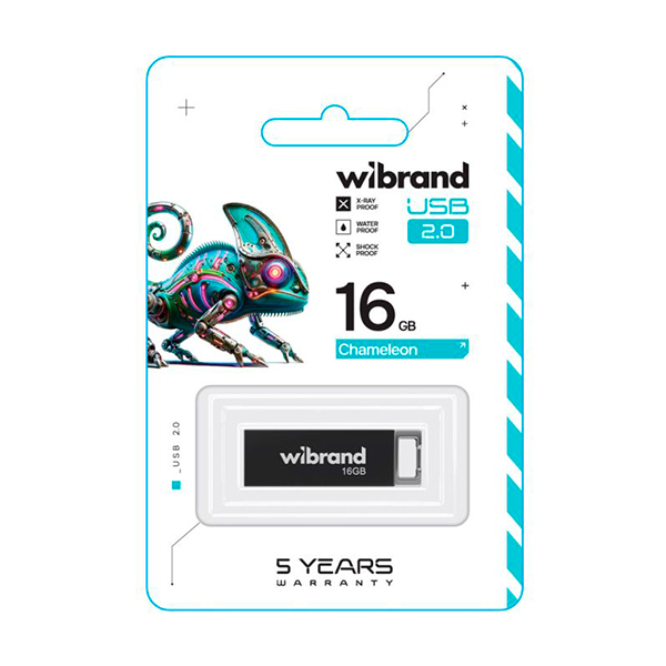 Флешка Wibrand 16GB Сhameleon USB 2.0 Black (WI2.0/CH16U6B)