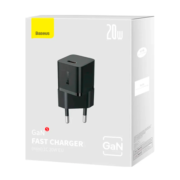 СЗУ Baseus GaN5 Fast Charger (mini) 1C 20W Black (CCGN050101)