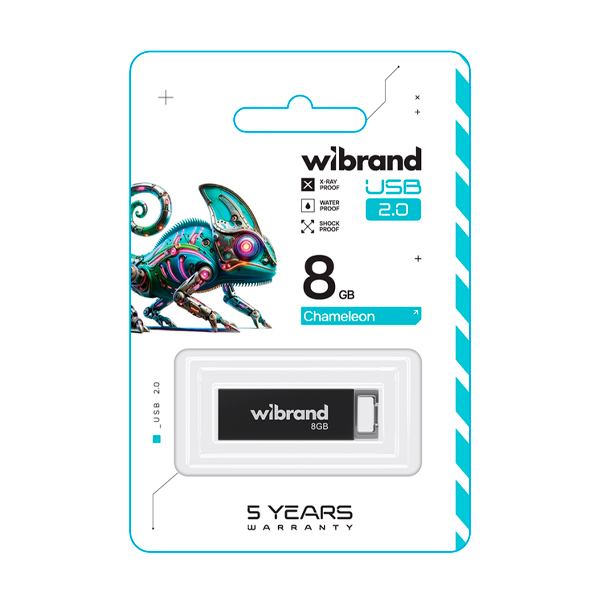 Флешка Wibrand 8GB Chameleon USB 2.0 Black (WI2.0/CH8U6B)