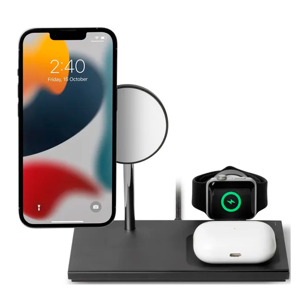 Бездротовий зарядний пристрій Native Union Wireless Charger Base Station Snap 3-in-1 Black (SNAP-3IN1-BLK-EU)