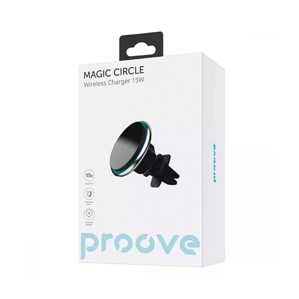 Автодержатель для телефона магнитный Proove Magic Circle 15W Silver