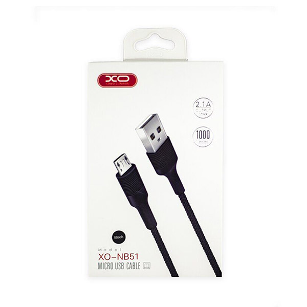 Кабель XO NB51 Micro USB 1m 2.1A Black