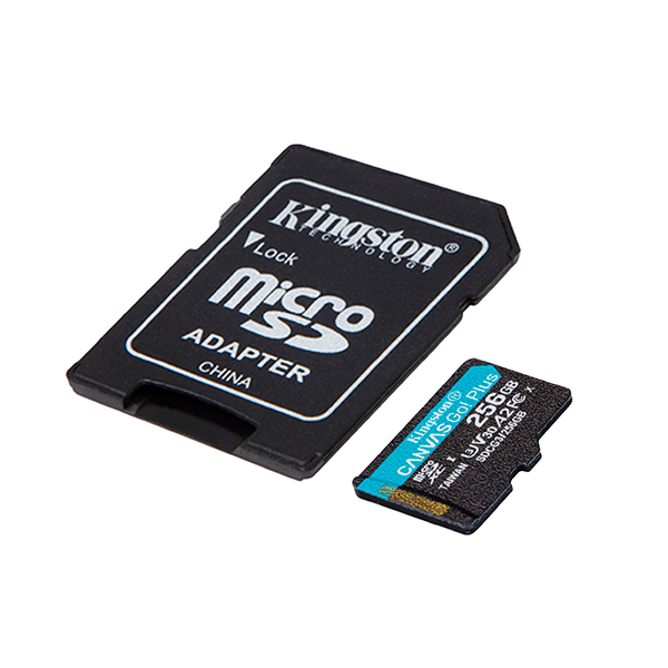 Карта памяти Kingston 256 GB microSDXC class 10 UHS-I U3 Canvas Go! Plus + SD Adapter SDCG4/256GB