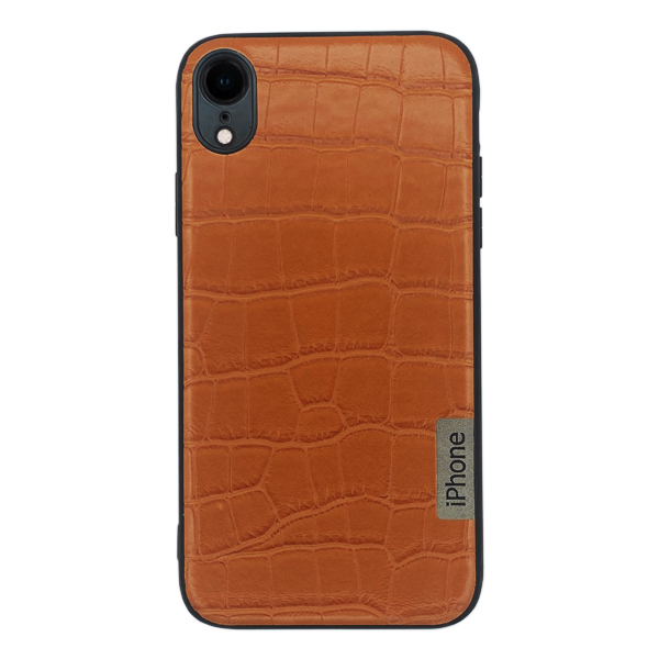 Чехол Leather Case для iPhone XR Brown Crocodile