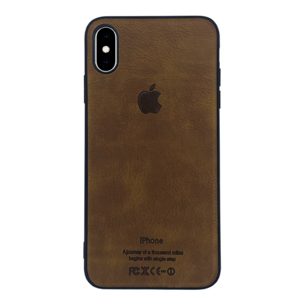 Чехол Leather Case для iPhone XS Max Brown