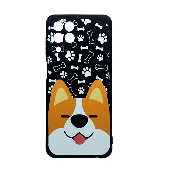 Чехол Wave Cute Case для Samsung M33-2022/M336 Black Happy Corgi with Camera Lens