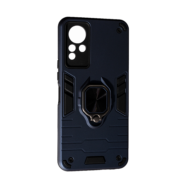 Чехол Armor Antishock Case для Infinix Note 12 with Ring Dark Blue with Camera Lens