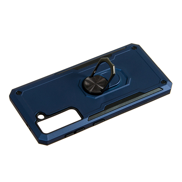 Чехол Armor Antishock Case для Samsung S21/G991 with Ring Dark Blue