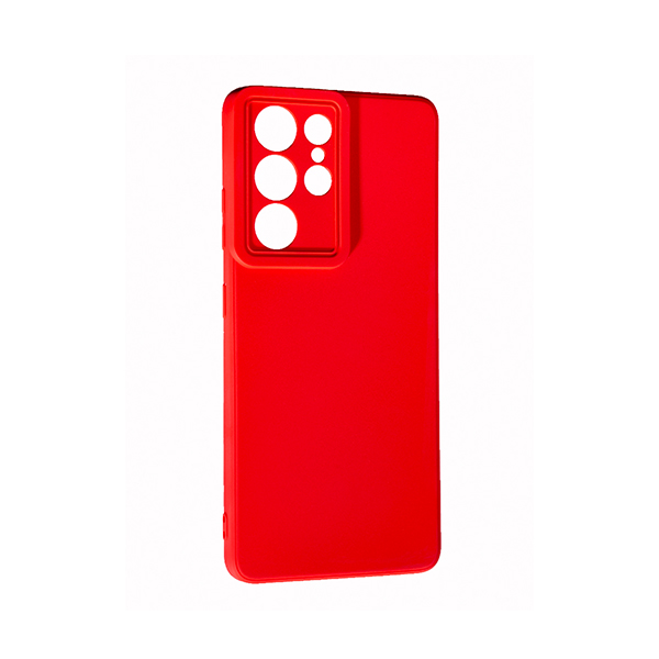 Чохол Original Silicon Case Samsung S21 Ultra/G998 Red with Camera Lens