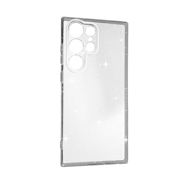 Чохол Silicon Glitter Case для Samsung S23 Ultra/S918 Clear with Camera Lens