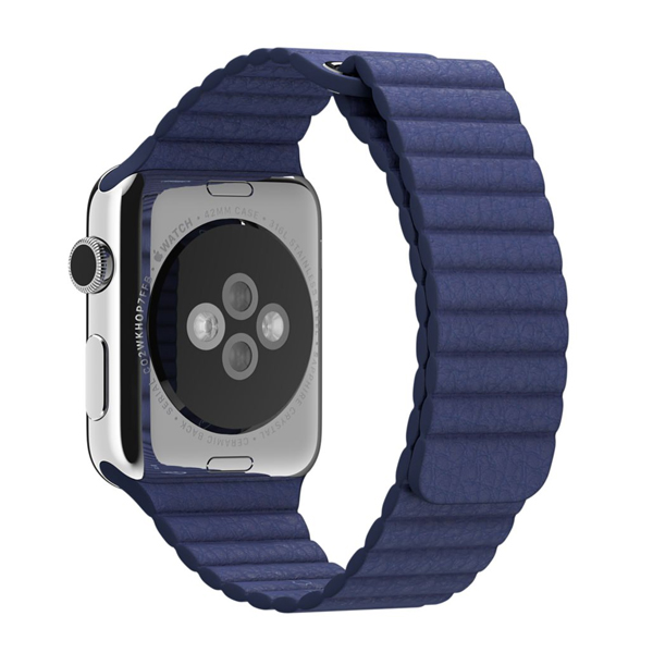 Ремешок для Apple Watch 42mm/44mm Magnetic Leather Loop Dark Blue