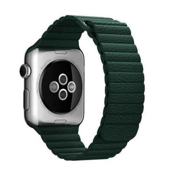 Ремешок для Apple Watch 42mm/44mm Magnetic Leather Loop Forest Green