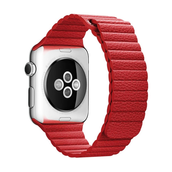 Ремешок для Apple Watch 38mm/40mm Magnetic Leather Loop Red