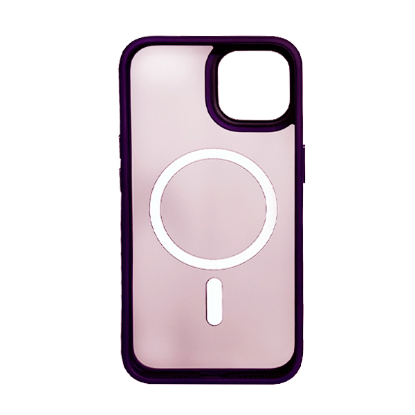 Чехол накладка Mate Plus Metal Buttons Case with MagSafe для iPhone 13/14 Deep Purple