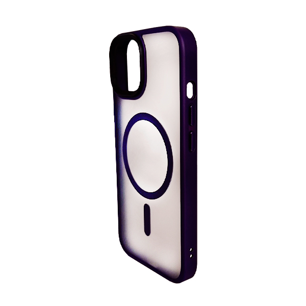 Чехол накладка Mate Plus Metal Buttons Case with MagSafe для iPhone 13/14 Deep Purple