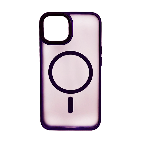 Чехол накладка Mate Plus Metal Buttons Case with MagSafe для iPhone 13/14 Deep Purple