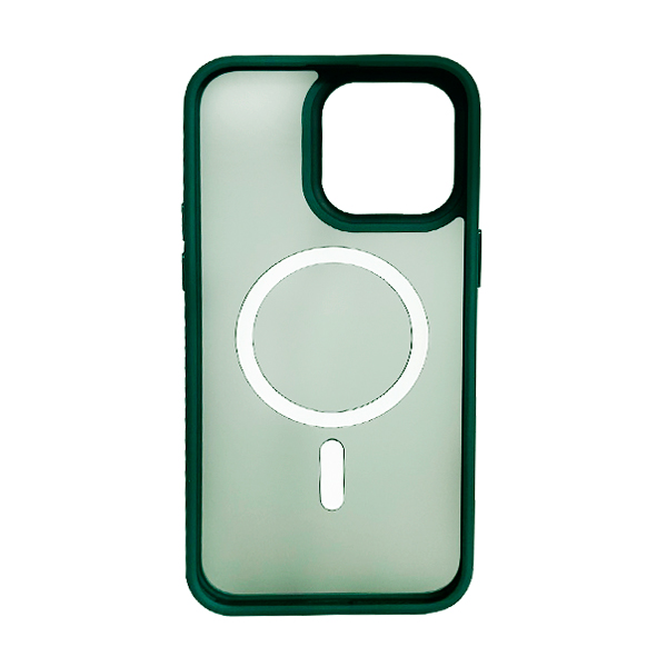 Чехол накладка Mate Plus Metal Buttons Case with MagSafe для iPhone 13 Pro Green