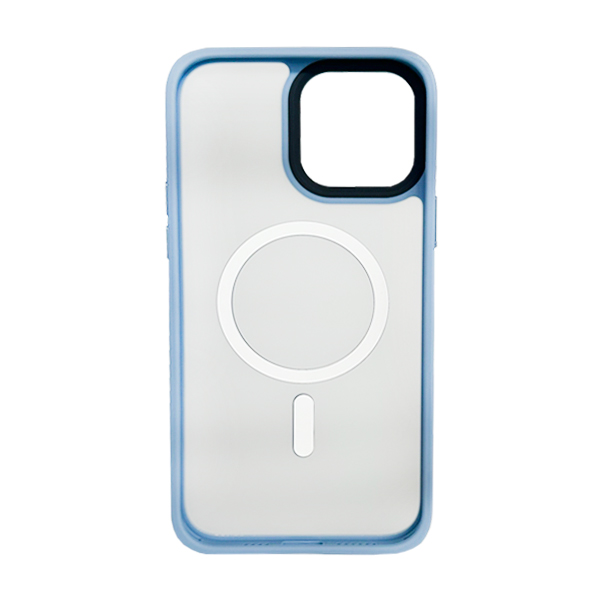 Чехол накладка Mate Plus Metal Buttons Case with MagSafe для iPhone 13 Pro Max Light Blue