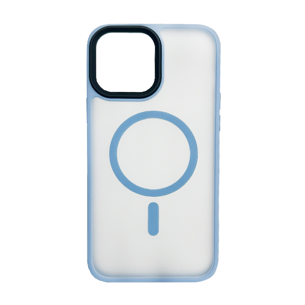 Чехол накладка Mate Plus Metal Buttons Case with MagSafe для iPhone 13 Pro Max Light Blue